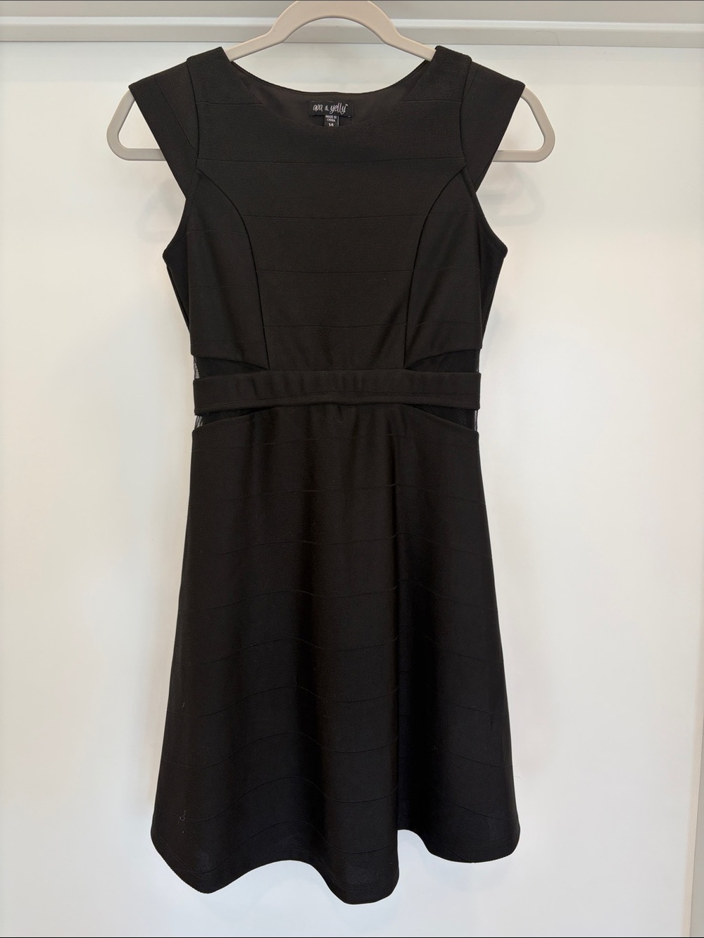 Girls' Black Cap Sleeve Fit-and-Flare Dress